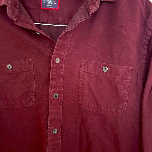 UNTUCKit Maroon 100% Cotton Mens Button Down Shirt In Medium. Casual Preppy - Picture 1 of 6